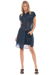 MILITARY SLEEVELESS COVER UP - INDIGO - Da-Nang